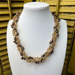 You And I brand Glass and Goldtone Beaded Necklace